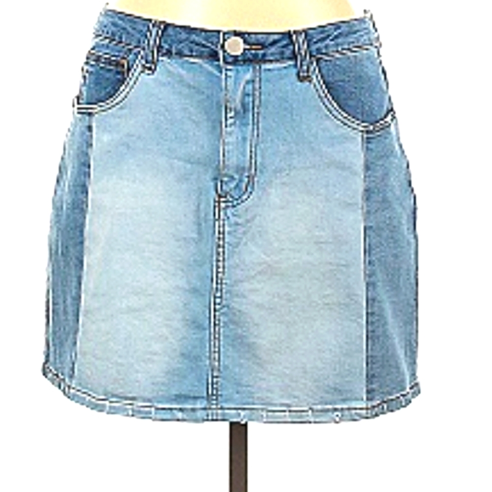 Skylar + Jade Jean Skirt Two Tone A-line Blue Denim Skirt Women’s Size 29